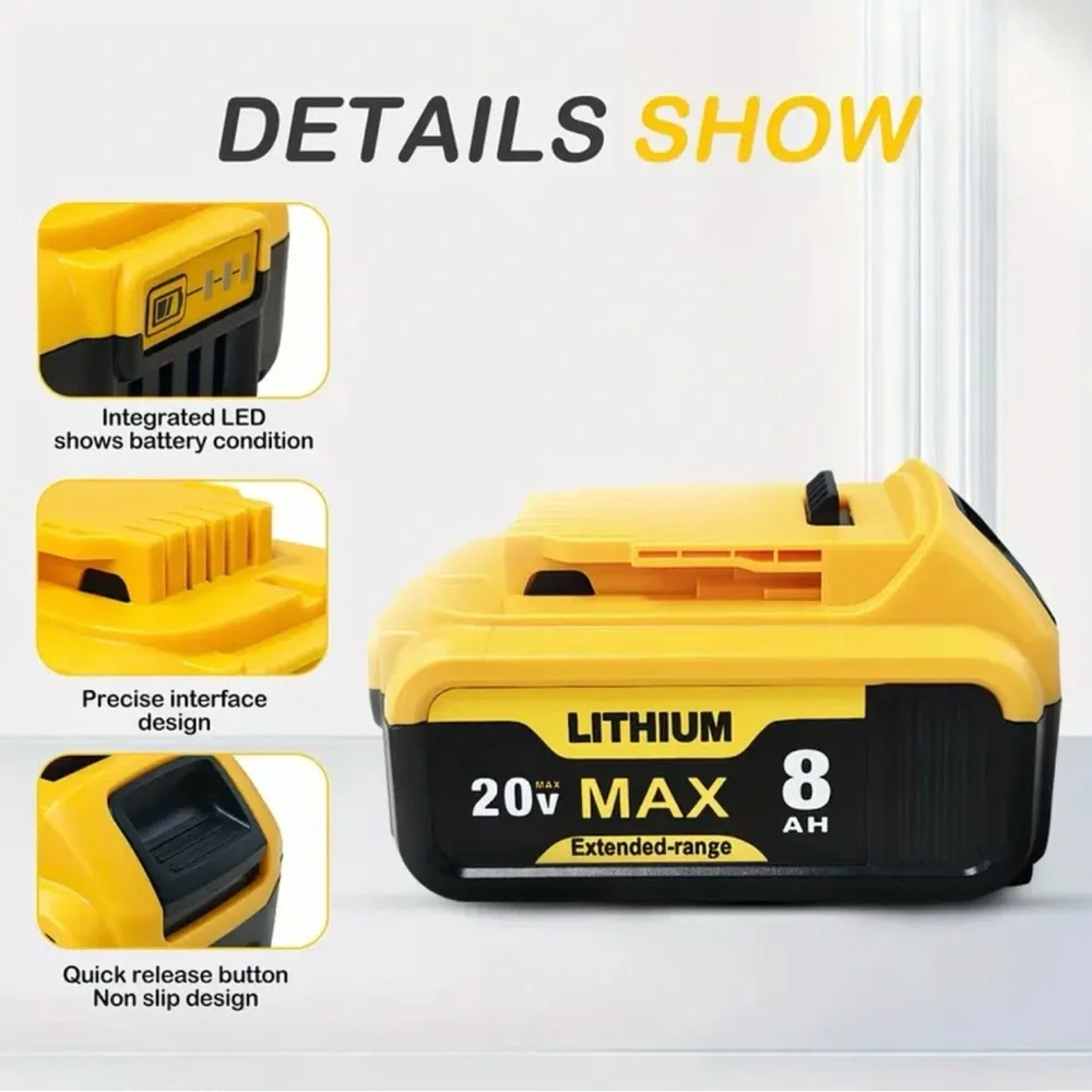 Lithium 20V Max Battery Pack - Yellow and Black